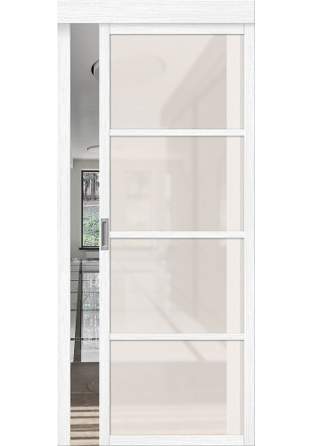 Межкомнатная дверь Твигги-11.3, со стеклом, цвет Snow Melinga